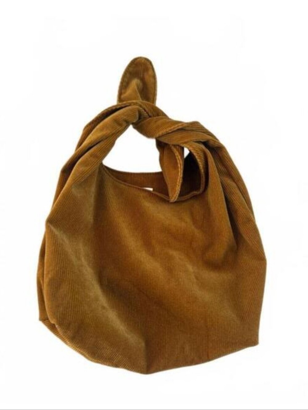 Merit Corduroy Makeup Bag Cosmetic Case Pouch Bag Tie Closure Brown Tan